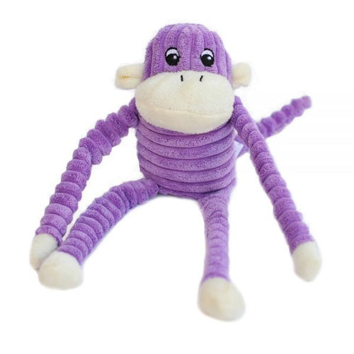 ZippyPaws Purple Spencer Crinkle Monkey Small Plush Dog Toy