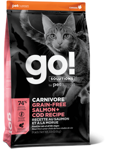 Petcurean GO! Solutions Carnivore Grain Free Salmon & Cod Recipe Dry Cat Food