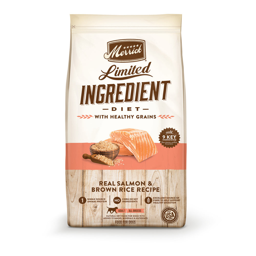 Merrick Limited Ingredient Diet Dry Dog Food Real Salmon & Brown Rice Recipe with Healthy Grains