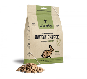 Vital Essentials Grain Free Rabbit Mini Nibs Entree Freeze Dried Dog Food