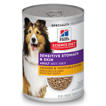 Load image into Gallery viewer, Hill&#39;s Science Diet Adult Sensitive Stomach &amp; Skin Chicken &amp; Vegetable Entree Canned Dog Food