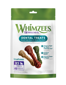 Whimzees Brushzees Natural Daily Dental Extra Small Breed Dog Treats