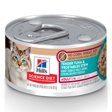 Load image into Gallery viewer, Hill&#39;s Science Diet No Corn, Wheat, or Soy Tender Tuna &amp; Vegetables Adult Wet Cat Food