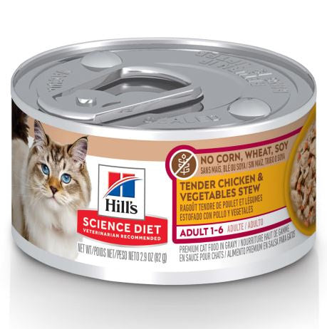 Hill's Science Diet Chicken & Vegetable Stew No Corn, Wheat, Soy Adult Wet Cat Food