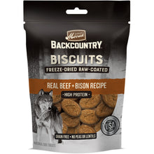 Load image into Gallery viewer, Merrick Backcountry Grain Free Beef &amp; Bison Recipe Freeze Dried Raw Coated Biscuit Dog Treats