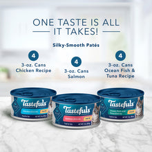 Load image into Gallery viewer, Blue Buffalo Tastefuls Adult Natural Pate Variety Pack with Salmon, Chicken, and Ocean Fish &amp; Tuna Entrees Wet Cat Food
