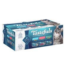 Load image into Gallery viewer, Blue Buffalo Tastefuls Adult Natural Pate Variety Pack with Salmon, Chicken, and Ocean Fish &amp; Tuna Entrees Wet Cat Food