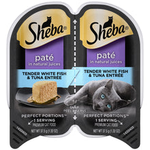 Load image into Gallery viewer, Sheba Pat Tender Whitefish &amp; Tuna Entre Perfect Portions Twin Pack Wet Cat Food