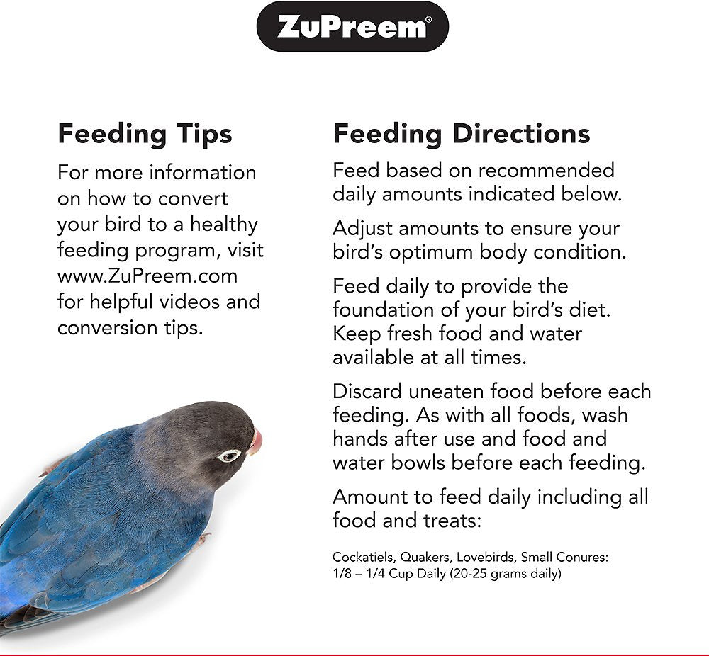 Zupreem VeggieBlend Flavor Food with Natural Flavors for Medium Birds