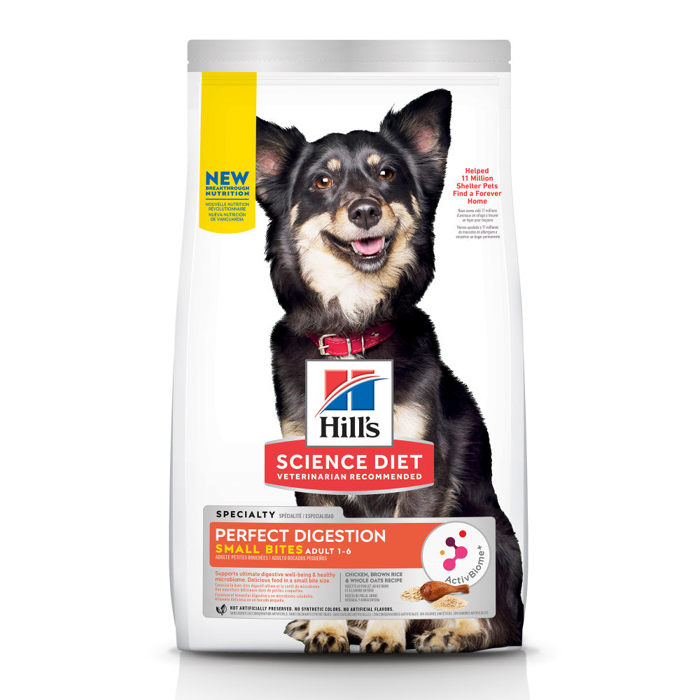 Hill's Science Diet Adult Perfect Digestion Small Bites Chicken, Brown Rice & Whole Oats Recipe Dry Dog Food
