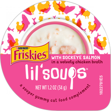 Load image into Gallery viewer, Friskies Natural Grain-Free Lil&#39; Soups With Sockeye Salmon In Chicken Broth Cat Food Compliment