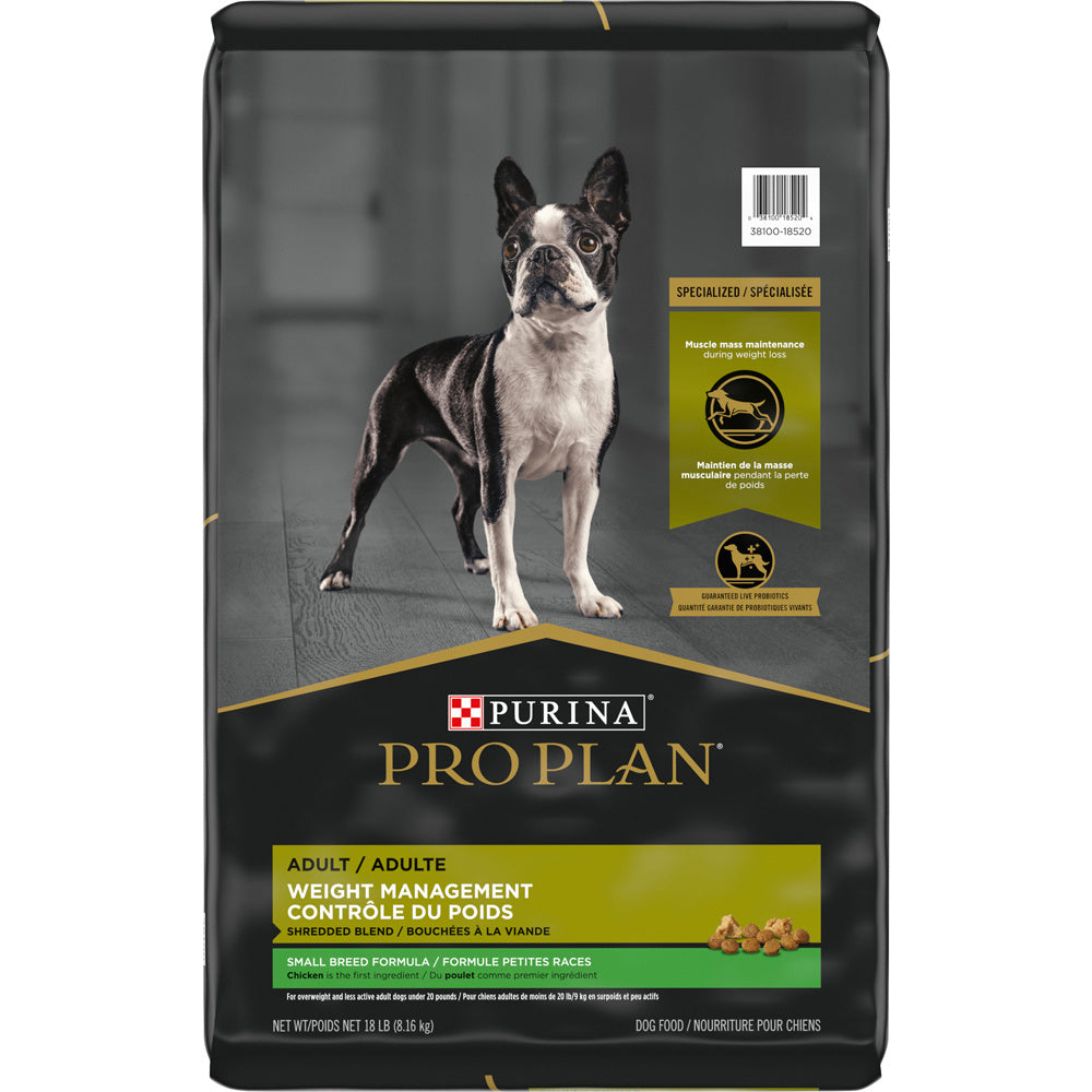 Purina Pro Plan Specialized Weight Management Shredded Blend With Probiotics Small Breed Dry Dog Food