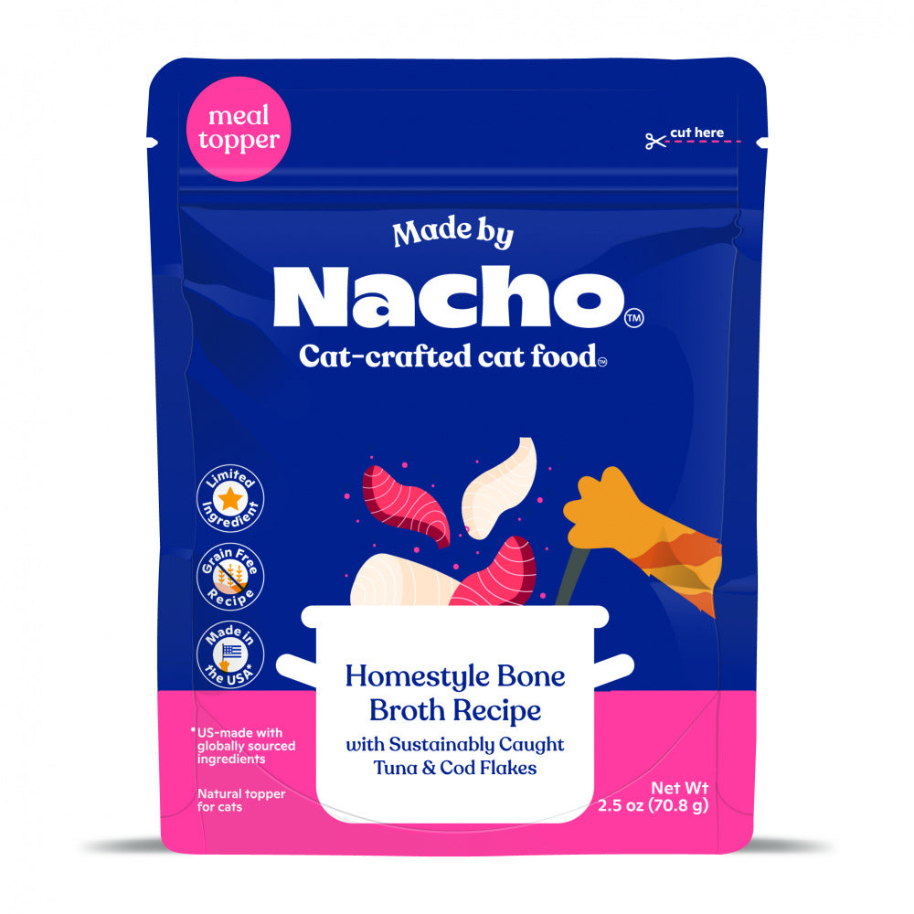 Made By Nacho Diced Grain-Free Recipe Sustainably-Caught Tuna & Cod Recipe With Bone Broth