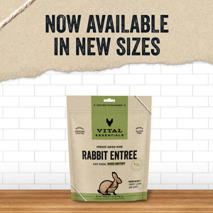 Vital Essentials Freeze Dried Raw Rabbit Entree Cat Food Mini Patties