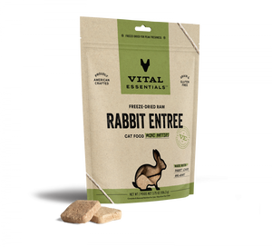 Vital Essentials Freeze Dried Raw Rabbit Entree Cat Food Mini Patties