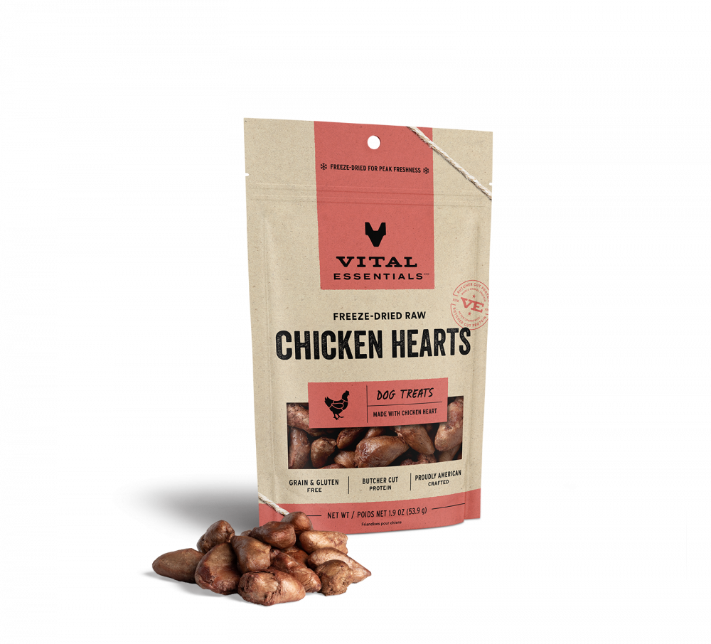 Vital Essentials Freeze Dried Chicken Hearts Dog Treats