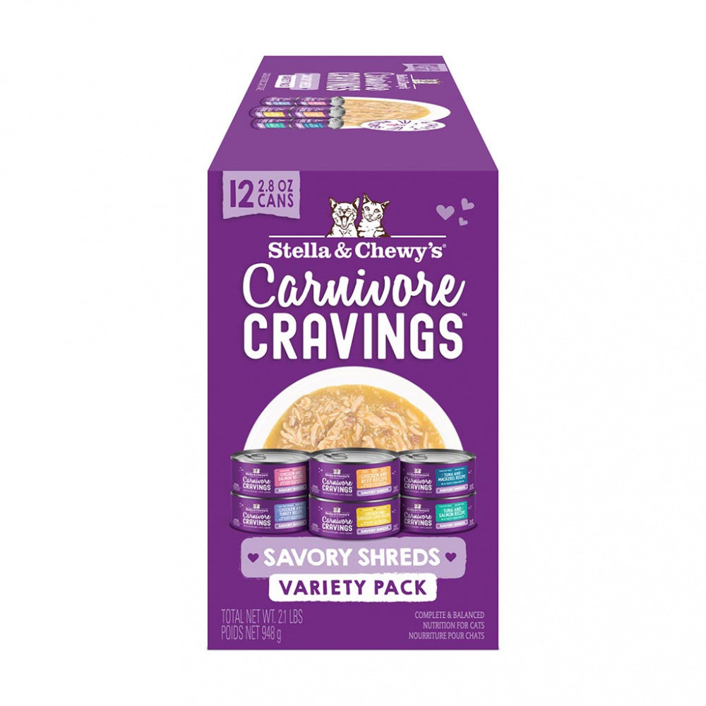 Stella & Chewy's Carnivore Cravings Savory Shreds Variety Pack Canned Cat Food