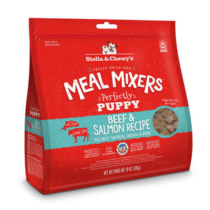 Stella & Chewys Freeze Dried Grain Free Raw Meal Mixers Crafted for Puppies Protein Rich Perfectly Puppy Beef & Salmon Recipe