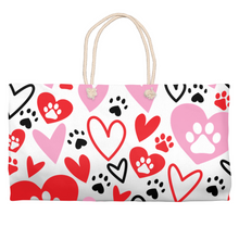 Load image into Gallery viewer, Paw Heart Weekender Tote