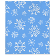 Load image into Gallery viewer, Paw Snowflake Minky Blanket - Blue/White