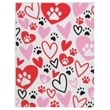Load image into Gallery viewer, Paw Heart Minky Blankets