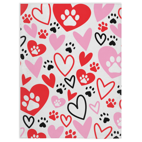 Paw Heart Minky Blankets