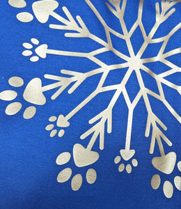 Paw Snowflake Metallic Print Sweatshirt