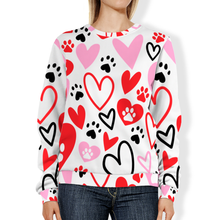 Load image into Gallery viewer, Paw Heart All-Over Print Sweatshirt
