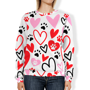 Paw Heart All-Over Print Sweatshirt