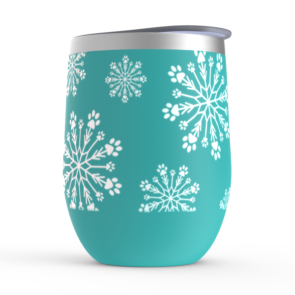 Paw Snowflake Stemless Wine Tumbler