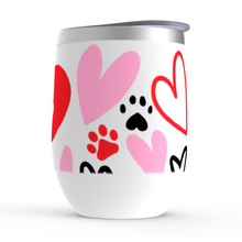 Load image into Gallery viewer, Paw Heart Stemless Wine Tumblers