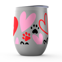 Load image into Gallery viewer, Paw Heart Stemless Wine Tumblers