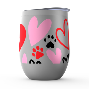 Paw Heart Stemless Wine Tumblers