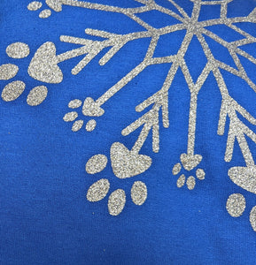 Paw Snowflake Sparkle Print Sweatshirt