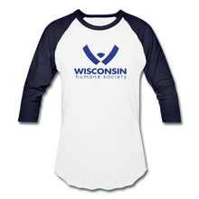 Load image into Gallery viewer, WHS Logo Baseball T-Shirt - white/navy