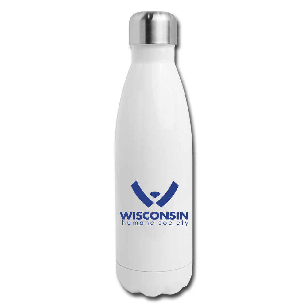 WHS Logo Insulated Stainless Steel Water Bottle - white
