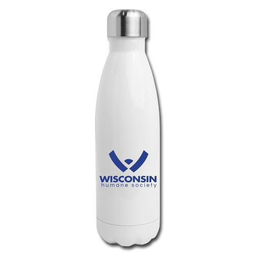 WHS Logo Insulated Stainless Steel Water Bottle - white