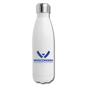WHS Logo Insulated Stainless Steel Water Bottle - white