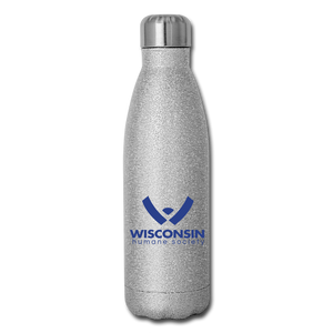WHS Logo Insulated Stainless Steel Water Bottle - silver glitter