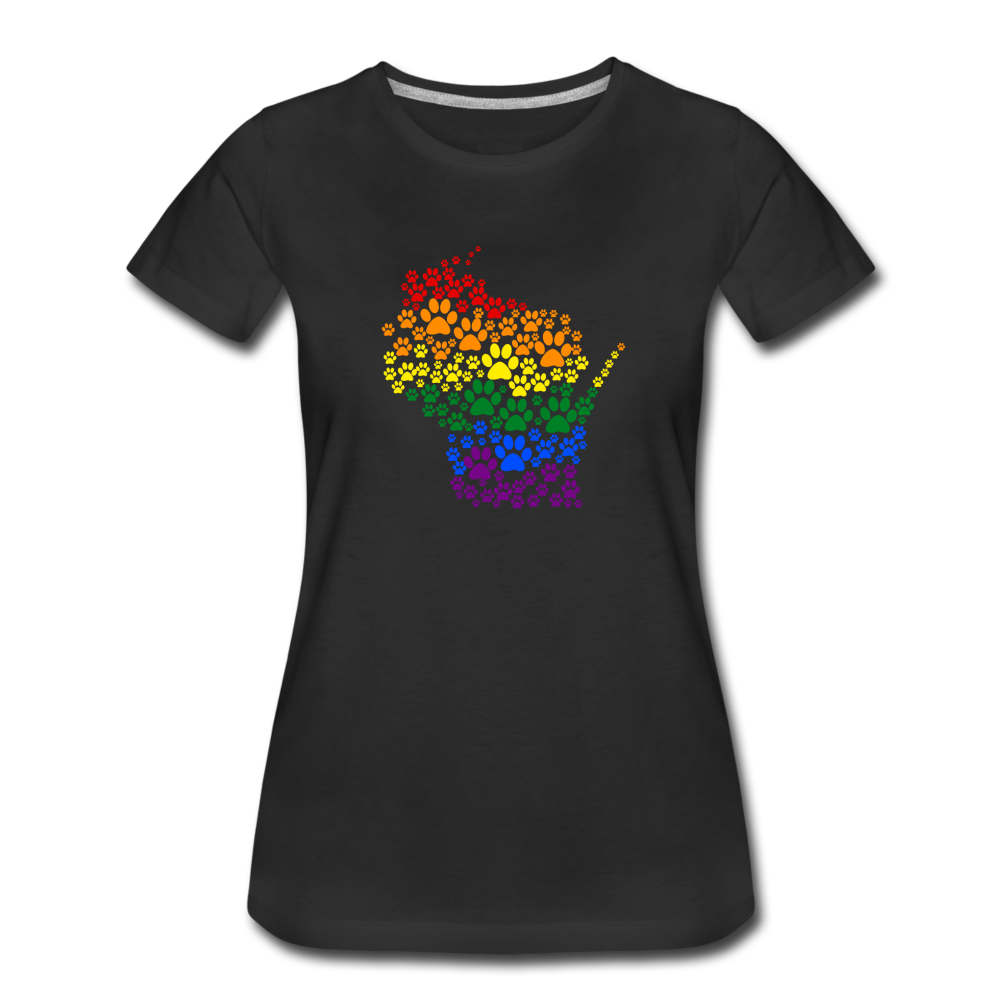 Pride Paws Contoured Premium T-Shirt - black
