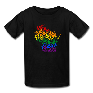 Pride Paws Kids' T-Shirt - black