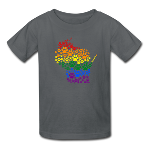 Pride Paws Kids' T-Shirt - charcoal