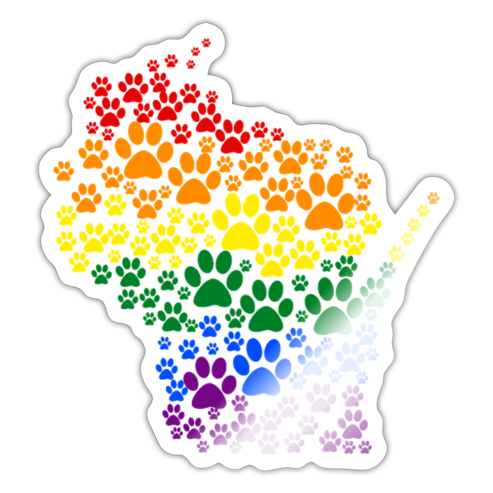 Pride Paws Sticker - white glossy