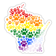 Load image into Gallery viewer, Pride Paws Sticker - white glossy