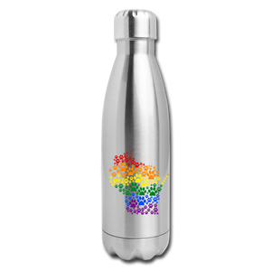 Pride Paws Insulated Stainless Steel Water Bottle - silver