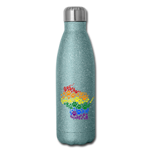 Load image into Gallery viewer, Pride Paws Insulated Stainless Steel Water Bottle - turquoise glitter