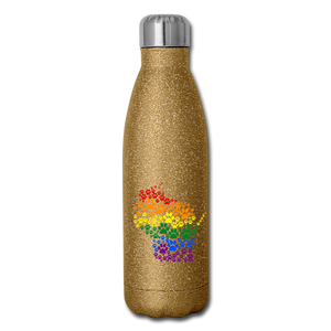 Pride Paws Insulated Stainless Steel Water Bottle - gold glitter