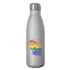 Pride Paws Insulated Stainless Steel Water Bottle - silver glitter