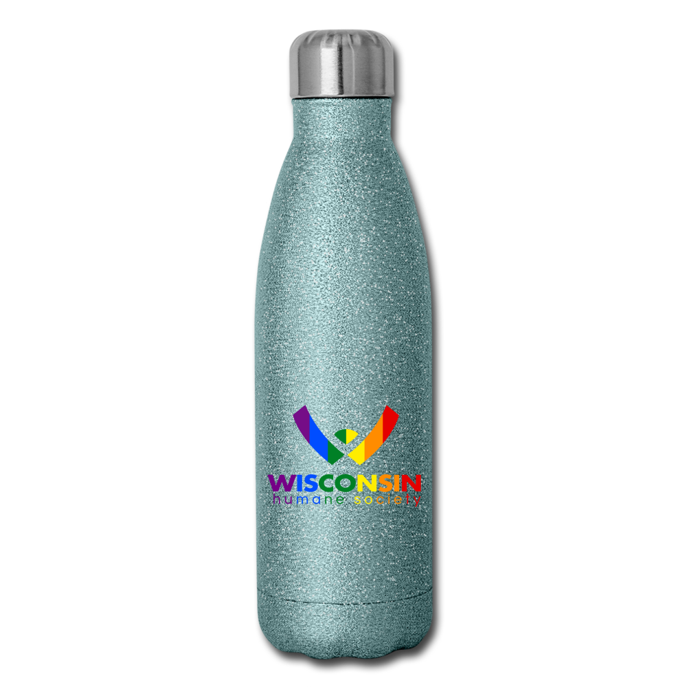 WHS Pride Insulated Stainless Steel Water Bottle - turquoise glitter