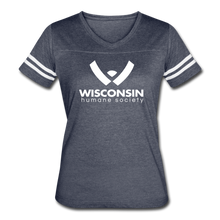 Load image into Gallery viewer, WHS Logo Contoured Vintage Sport T-Shirt - vintage navy/white